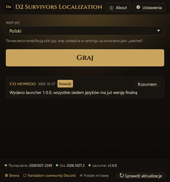 Launcher na komputer: ekran główny